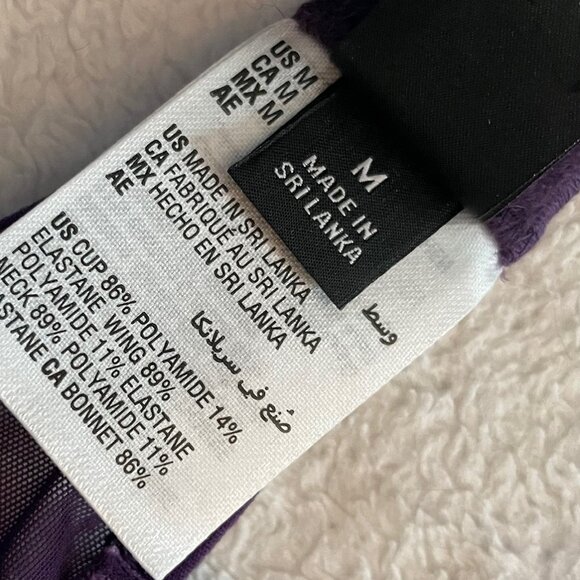 NWT INC Purple Bra Underwire Unpadded Size Medium 34B 34C 36B Minimalist $20 - Picture 6 of 7